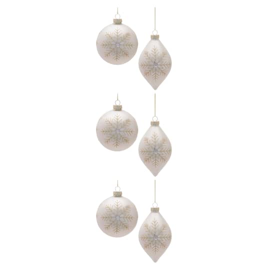 Melrose Silver & Gold Glass Ornament Set